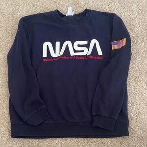 H&M Navy Crewneck Sweater with NASA Logo